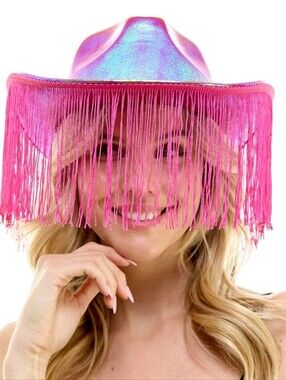 Shiny Western  Cowboy Hat with Fringe